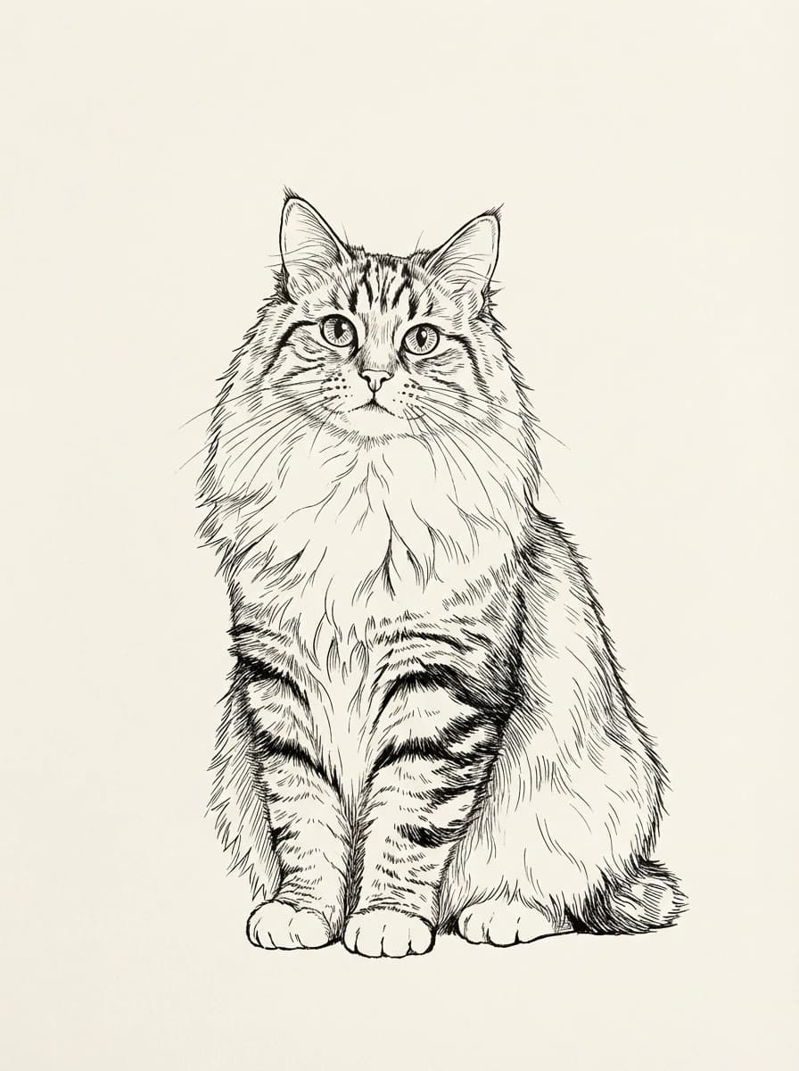 Pet Line Art AI pet portrait preview