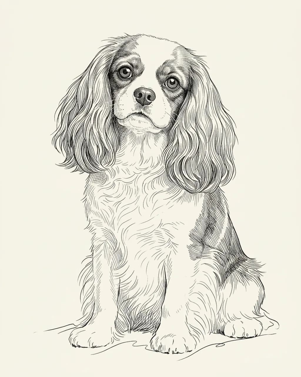 A Line Art style pet portrait